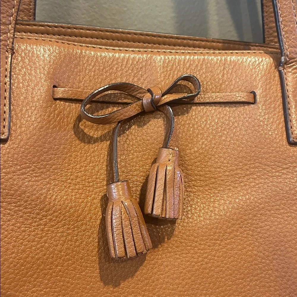 Kate Spade Caramel Brown Pebbled Leather Tote